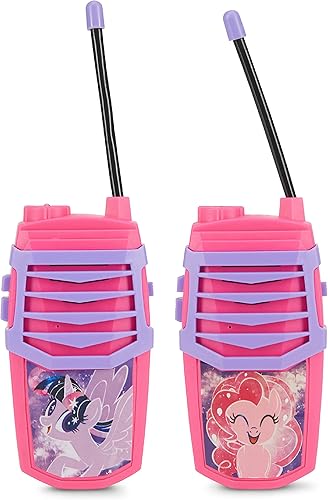 Sakar My Little Pony Walkie Talkie moldeado para niños, antena segura y flexible, rango de más de 1000 pies, interruptor de alimentación fácil de