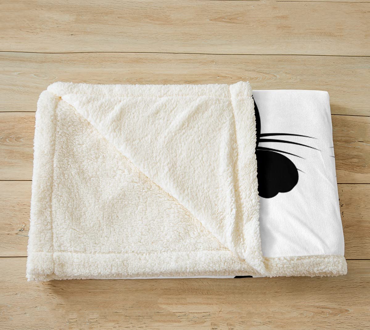 Tbrand Schwarzer Katzendruck Wohndecke für Kinder Mädchen Haustier Katzen Muster Flanell Fleecedecke Decke Süße Katzen Tier Thema Kuscheldecke 150x200cm für Couch Bett Sofa Decke Schwarz Weiß