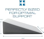 Kӧlbs Bed Wedge Pillow with Memory Foam Top Chic Jacquard Grey and White Cover (7.5" Height)