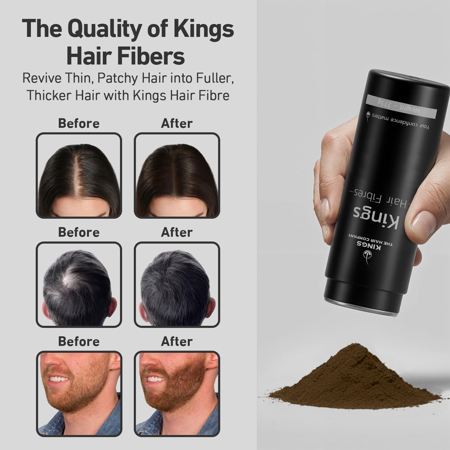 Kings Hair Fibres (Pack of 1 BLONDE), 27.5 g (Pack of 1) - Image 4