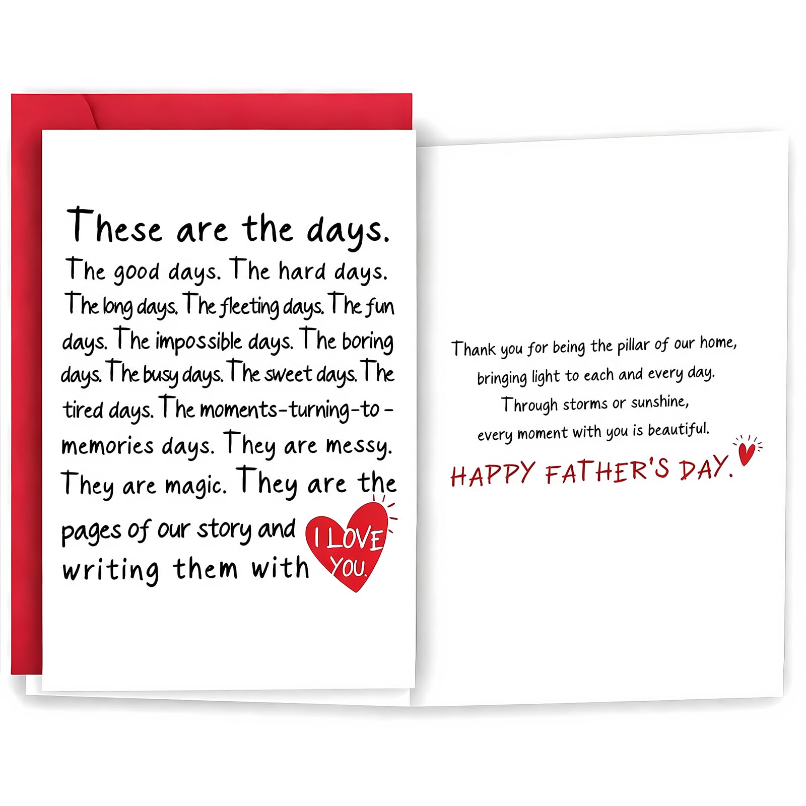 Fathers Day Card from Wife Happy Father's Day Card Gift for Husband Funny Fathers Day Cards Love Greeting Cards Birthday Decorations with Nice Words Suitable for Husband Dad Daddy and Men