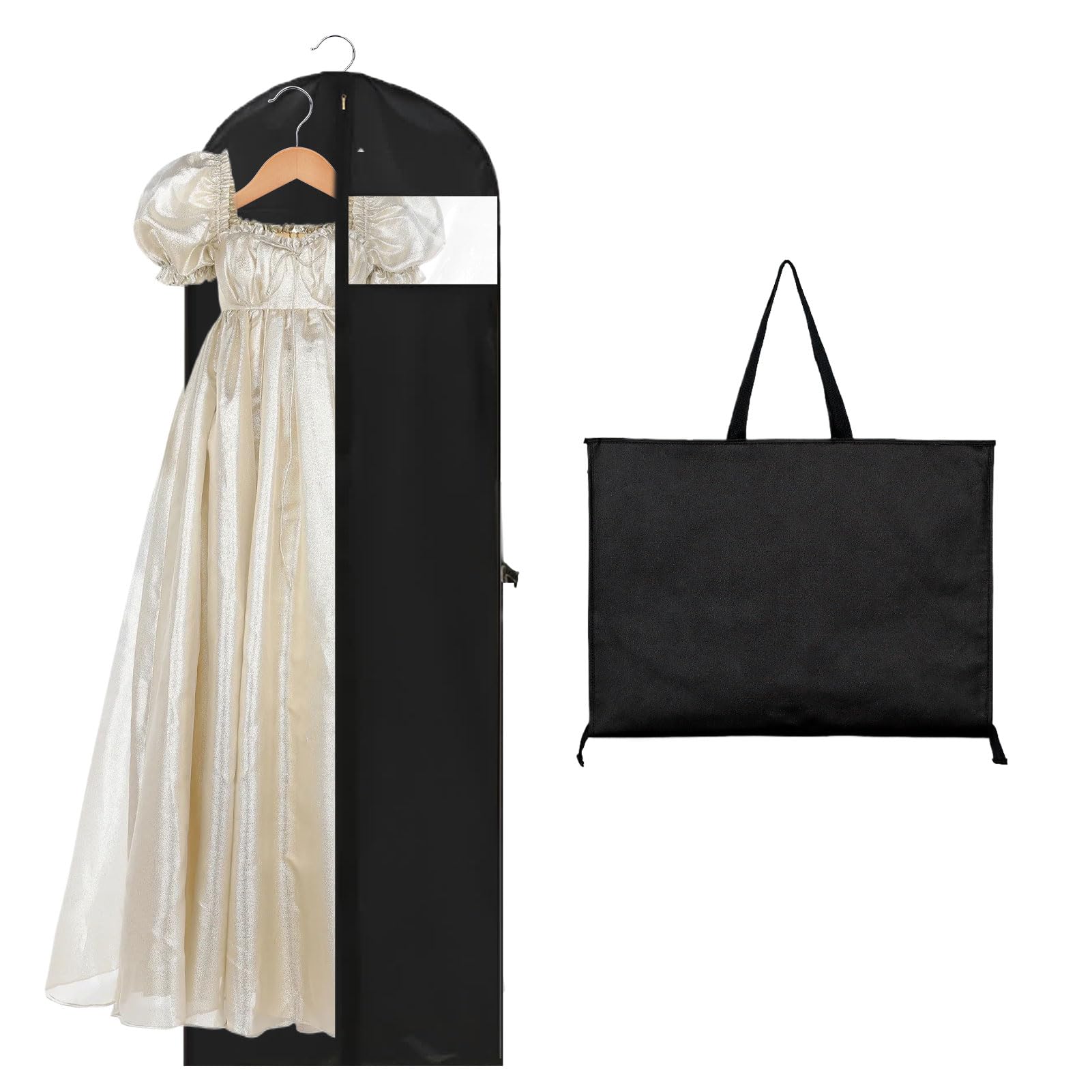 1Pack Waterproof Dress Bags Covers Long,180x60 CM Long Dress Bags Covers,Polyvinyl alcohol,Zipper Closure,Suit Bag for Hanging Clothes,Clothes Covers for Storage and Travel