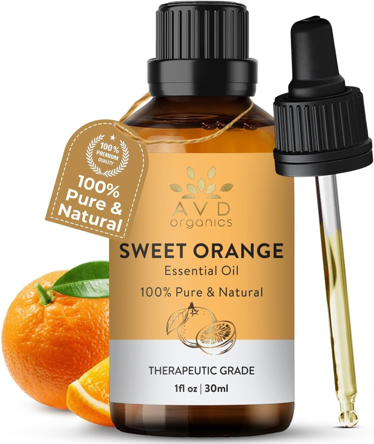 Sweet Orange Essential Oil 30ml | 100% Pure and Natural | Therapeutic Grade Essential Oil for Aromatherapy and Skin | 1 fl. Oz