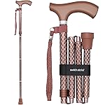 Switch Sticks Folding Walking Cane For Women & Men - Adjustable 32-37 In, Lightweight With Ergonomic Wood Handle, Slip-Resistant Rubber Tip Supports 264 Lbs - Canes For Women For Stability (FSA/HSA)