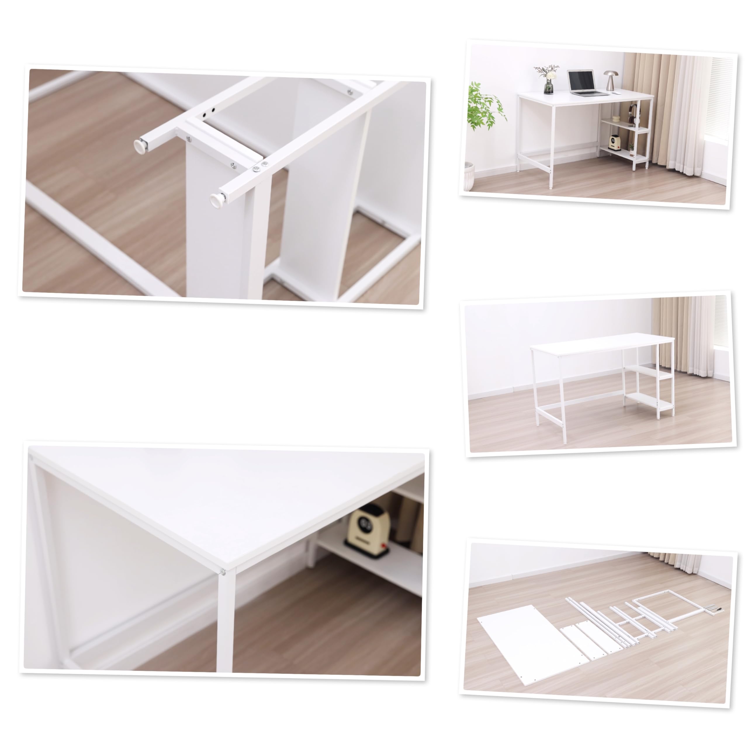 Garvis Schreibtisch 120x60 cm (mit 2 Ablagefächern) – Gaming Tisch mit Regal – MDF Computertisch für Homeoffice (Rustikal)