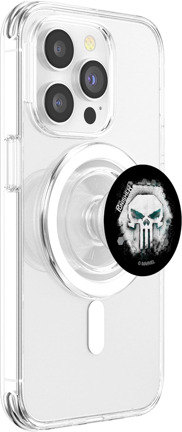 Marvel The Punisher Geometric Skull PopSockets MagSafe PopGrip for iPhone