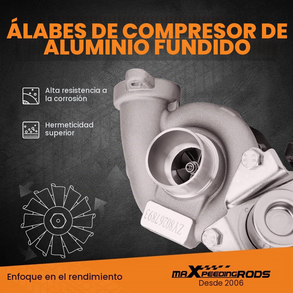 maXpeedingrods Turbocompresor TD025 para 207 307 308 Expert Partner | 1.6 HDi 1.6L DV6 B / DV6 ATED4 49173-07508 4917307508