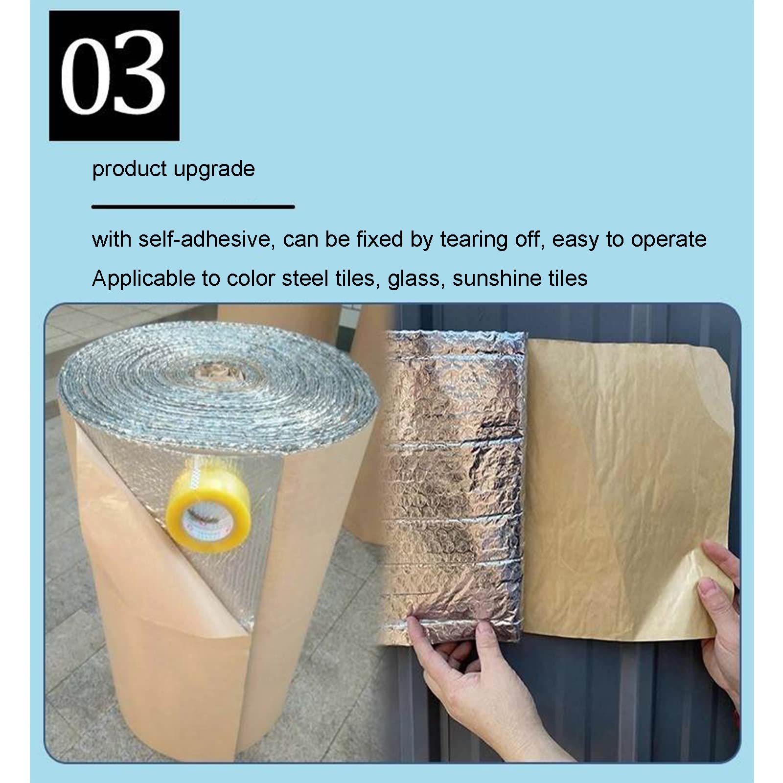 Isolamento Foil,Pellicola Riflettente per termosifone,Isolante Termico Riflettente Pannelli Coibentati,per Isolamento da Parete,Pannello Riflettente,Pellicola Isolante,5mm（THk）,1 * 3M(3m²)
