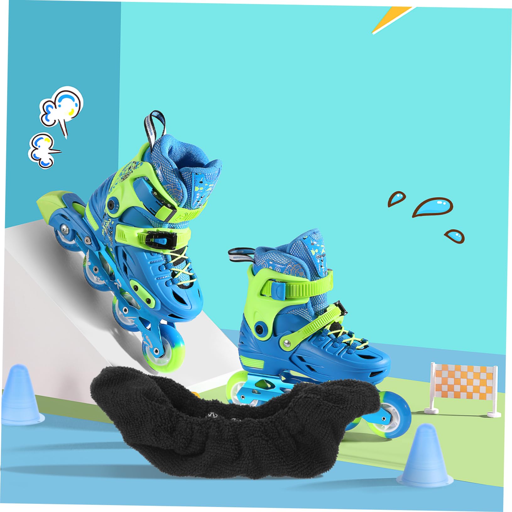 BESPORTBLE Fundas para Patines Pantalones De Skate Empapadores De Patines De Hielo Patineta Protecciones Skate Protectores De Cuchillas De Microfibra Guardias De Skate