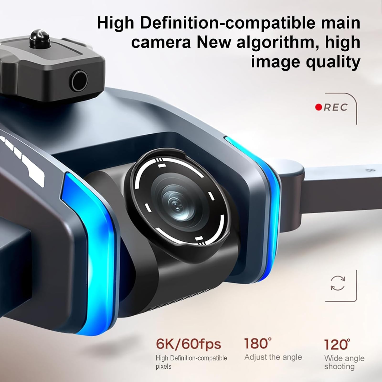 Genérico Drone de Control Remoto con cámaras 4K, Pantalla LCD cámaras duales Flujo óptico Vuelo estacionario GPS posicionamiento 5G WiFi Drone aéreo Adultos Principiante Plegable RC Quadcopter