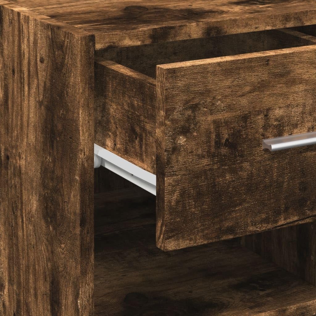 vidaXL Komoda, przydymiony dąb, 30x42,5x93 cm, materiał drewnopochodny