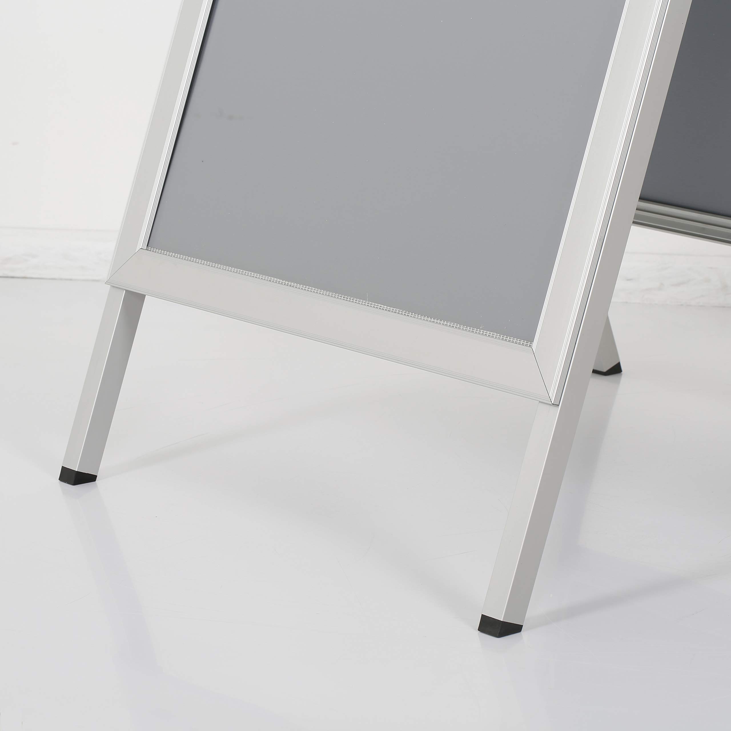 Kundenstopper Slide In DIN A1 in silber | Doppelseitiger Plakatständer mit Einschubrahmen