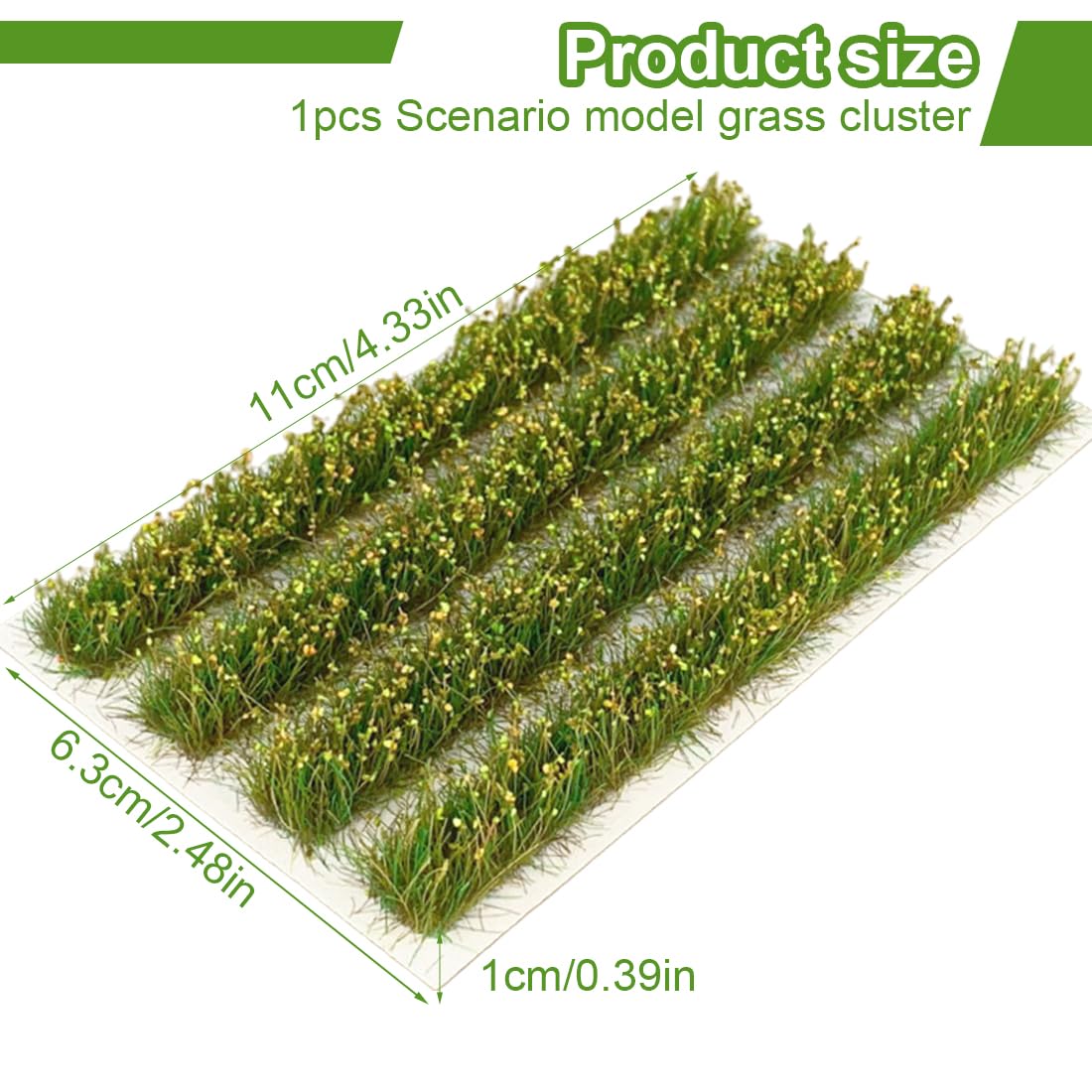 Tiardey 32 Pezzi Ciuffo D'erba Statico 8 Mm Autoadesivo Erba - Foto 9