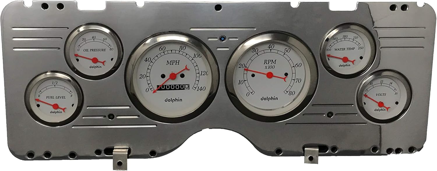1977 Nova Carl 6 Gauge Dash Cluster Panel Mechanical White