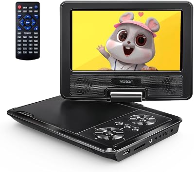 Yoton 9.5" Portable DVD Player, 7.5" HD Screen, Easy Setup for Kids, 6H | Space-Saving, Anti-Shake, All-Region, Support Headphone/AV-IN/AV-OUT/USB/SD Card, Not Support Blu-ray
