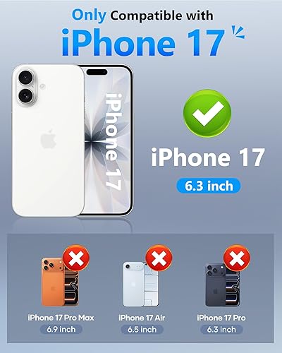 Miniatura 2 de ATATOO Funda tipo cartera para iPhone 17, tarjetero integrado (3-5 tarjetas), funda para cámara deslizante y bloqueo RFID, protección de grado