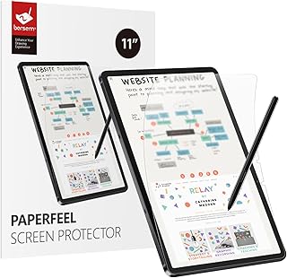 bersem [2 PACK Paperfeel Screen Protector Designed for Samsung Galaxy Tab S9 / S8 / S7 11 inch (2023/2022/2020), Matte Tab S7 Anti Glare with Easy Installation Kit Write and Draw Like on Paper