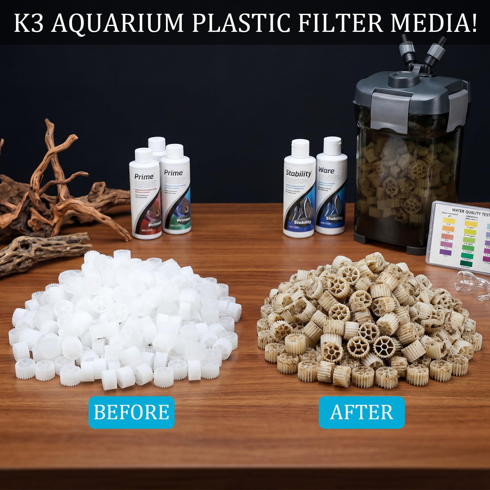 K2, filtro per acquario, reattore biofilm, reattore di ricambio in plastica, materiale biologico, per acquaponica, acquacoltura, idroponica, stagni e acquari, 2 kg