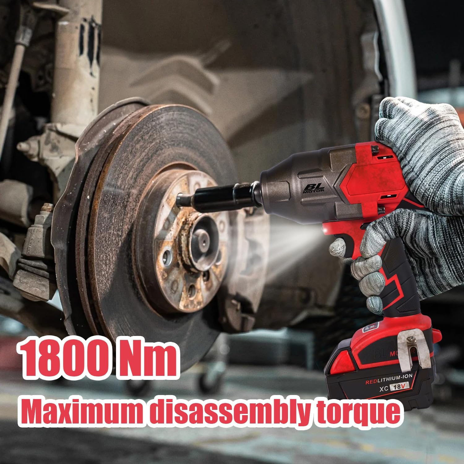 18V Brushless Impact Wrench, 1100 ft-lbs High Torque, 1/2 inch 4-Speed Cordless Impact Gun, Easily Removes Bolts on Cars, Trucks, and Tractors, Bare Tool Only