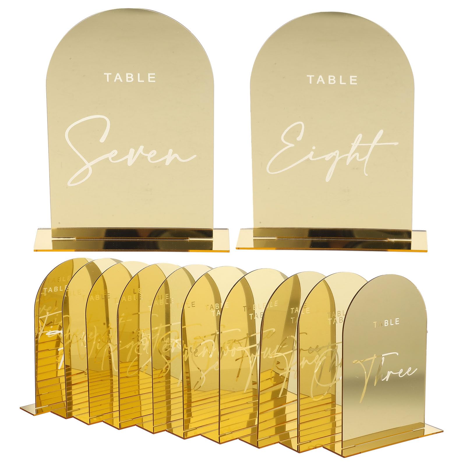 10 Stück Goldene Acryl Tischkarten für Hochzeiten mit Langlebigem Leichtem Design und Einzigartigen Filigranen Details für Hochzeit und Brautparty