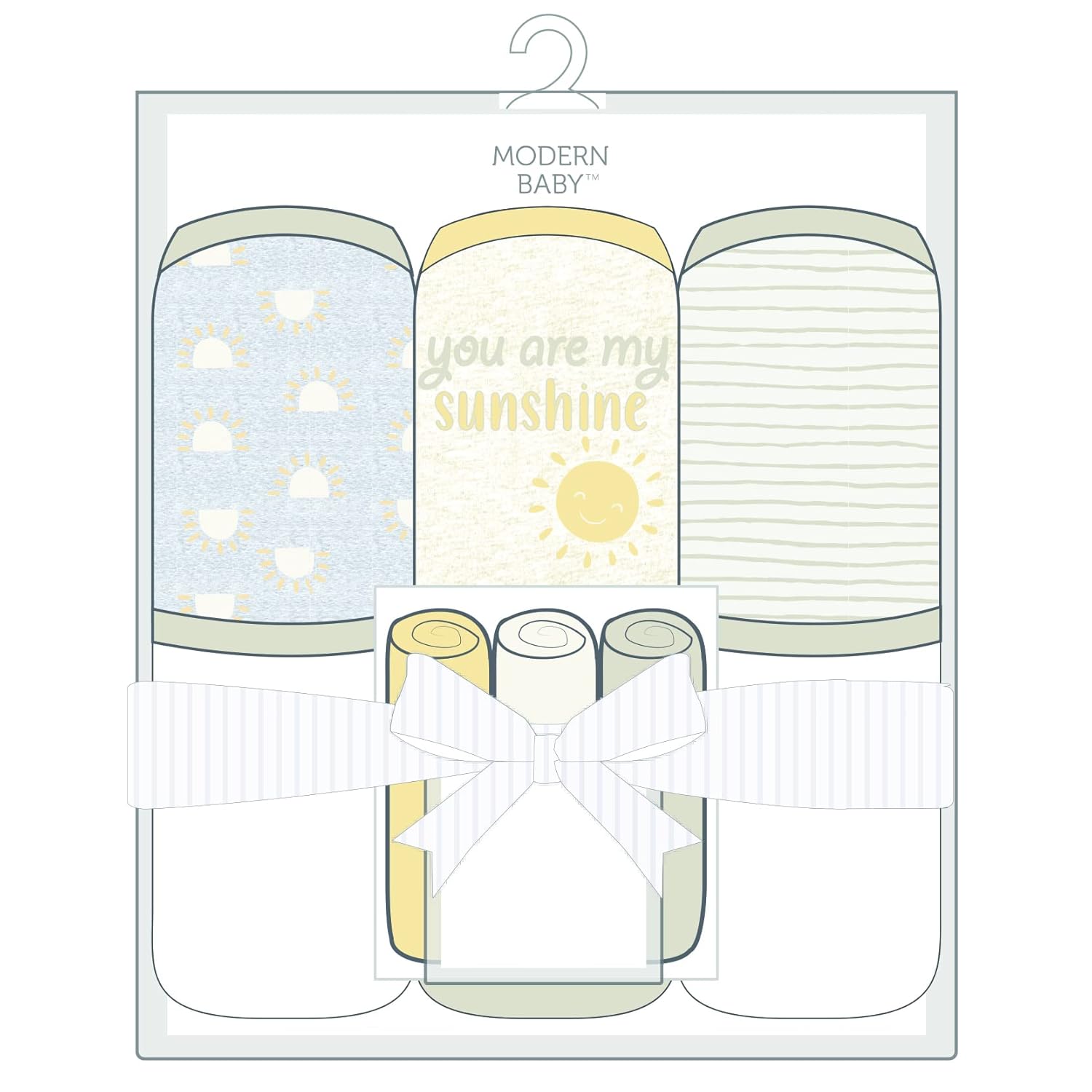 MODERN BABY 3 Pack Hooded Baby Bath Towel Set for Newborns Infants