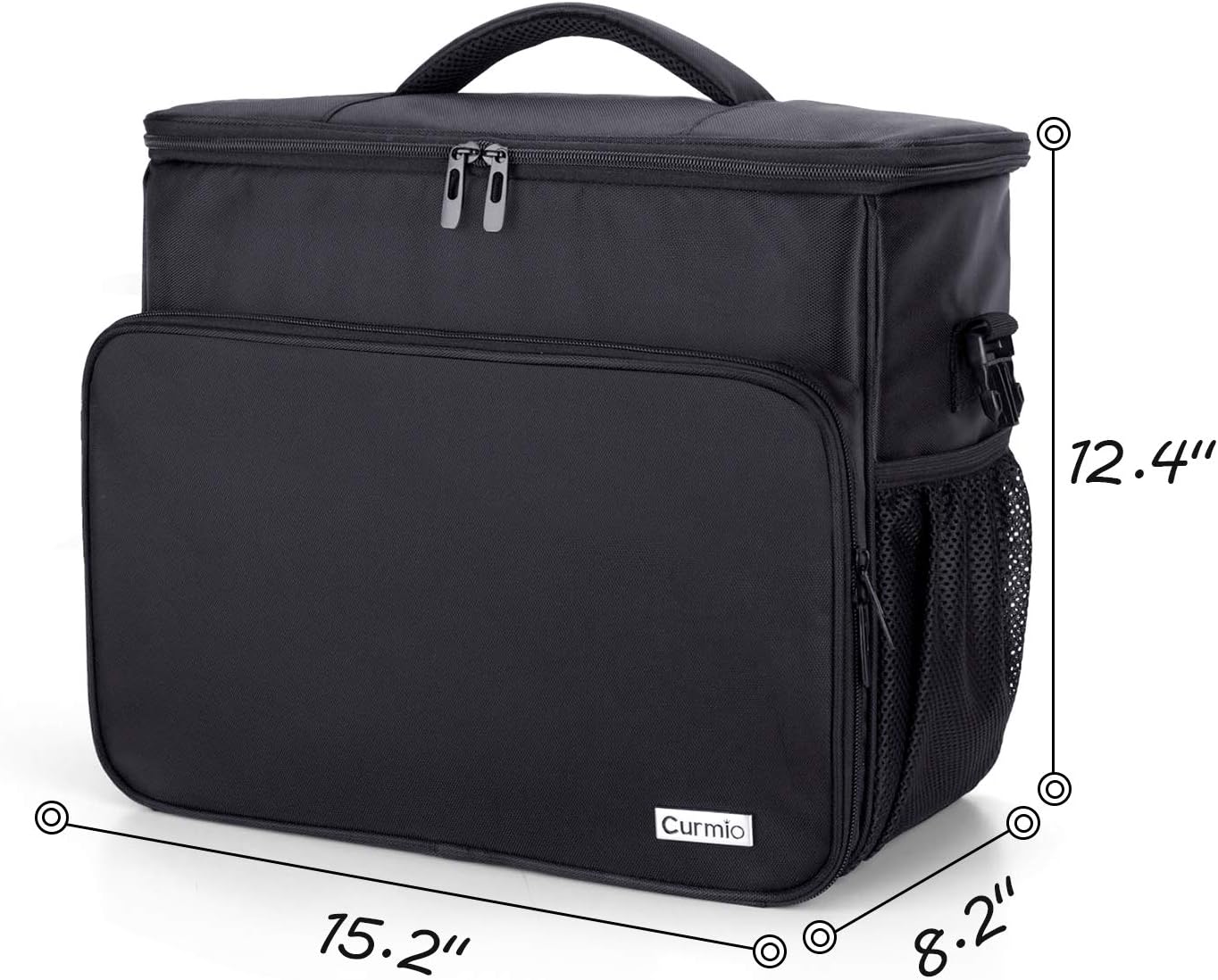 CURMIO Patrol Bag Law Enforcement, Car Seat Organizer, Truck Organizer with Padded Sleeve for Laptop, Patent Design, Black