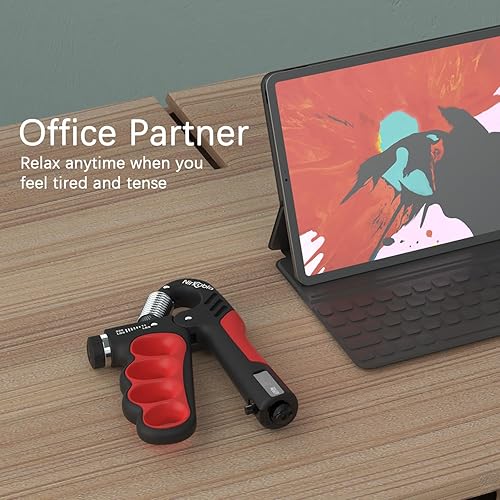 Miniatura 7 de Entrenador fortalecedor de agarre de mano, resistencia ajustable, 11 LBS-220 libras, fortalecedor de antebrazo, exprimidor de mano con contador