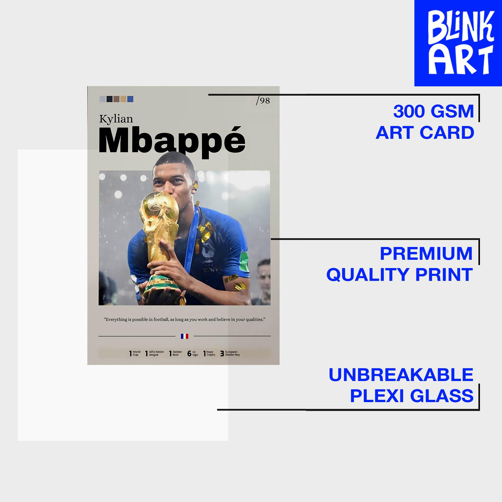 Kylian Mbappe Football Poster - Framed Wall Art -7