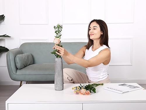 Miniatura 4 de Leewadee - Florero negro para hierba de las pampas, florero grande para decoración del hogar, 12 pulgadas, resina