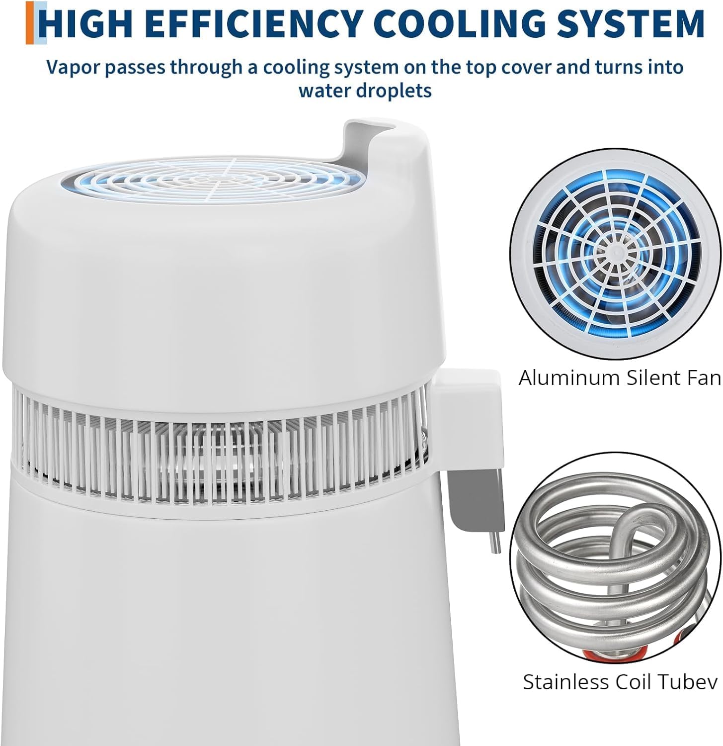 Wasserdestilliergerät 6 l 900 W Edelstahl 304 automatische Abschaltung Dreifachfilter tragbarer Wasserreiniger