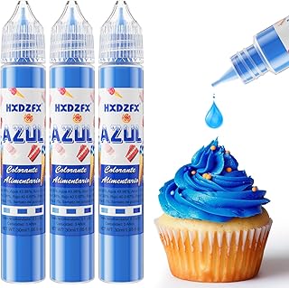 Colorante Alimentario Azul - 30ml×3 Botellas Colorante Alimentario Alta Concentración Liquid Set para Repostería, Decoración de Tartas, Caramelos, Bebidas, Macarons, Glaseados y Cocina