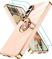 Vista 30 de Gritup Funda para Samsung Galaxy A14 5G: Funda para Samsung A14 2 piezas, protector de pantalla, soporte de anillo de rotación de 360°, soporte