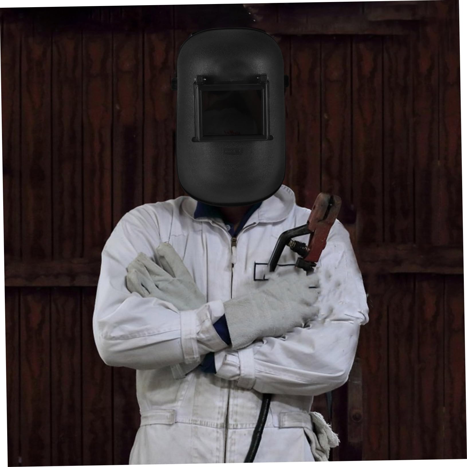 Casco de Soldadura Negro de Pp Ligero y Reutilizable para Lugares de Trabajo de Soldadura Diseño Cómodo y Protección Ocular