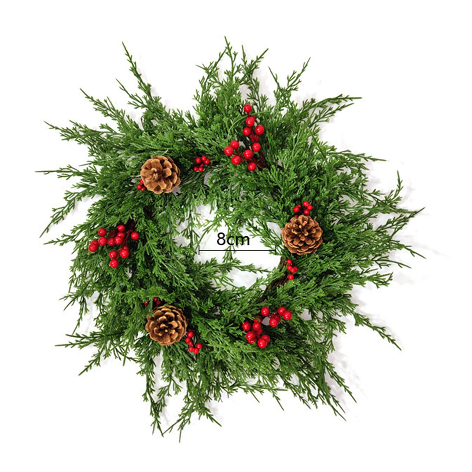 Elnwnnkc Chirstmas Artificial Wreath Front Door Decorations Festival Background Hanging Wreath for Wall Door Garden Decor Simulation Christmas Wall Hanging Decor Festival Background Decorations