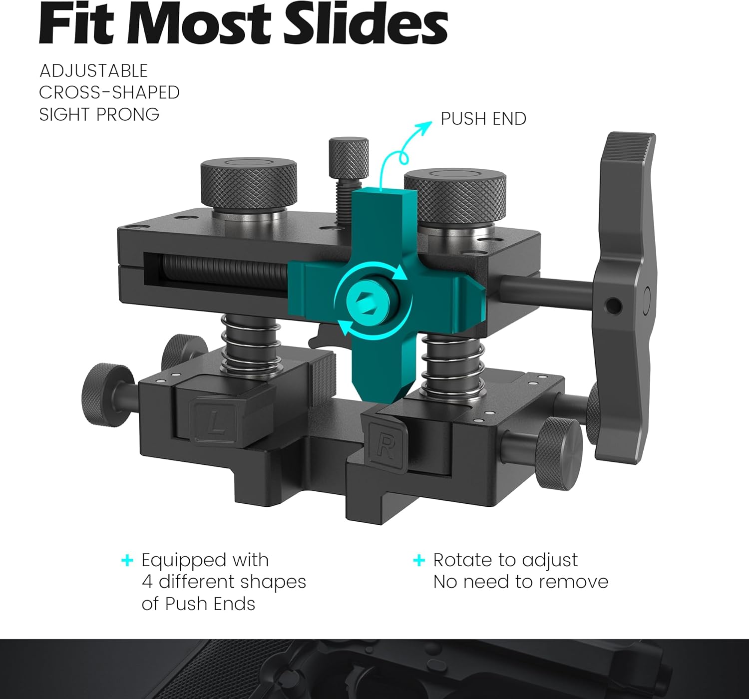 SporGain [Updated] New Model Pistol Sight Pusher Tool with Heavy-Duty Construction for Handguns Front Rear Sight Removal Adjustment