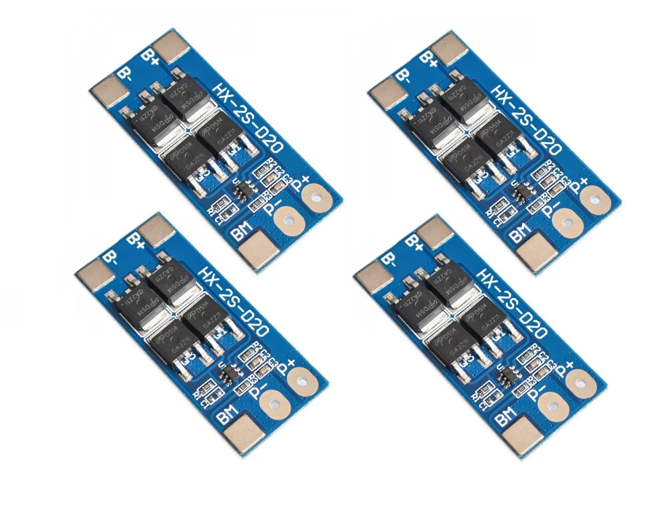INVENTO 4PCS 2S 7.4V BMS 20A 2 Cell 18650 Lithium Battery Charging Protection Board Battery Management System Module-picture-13