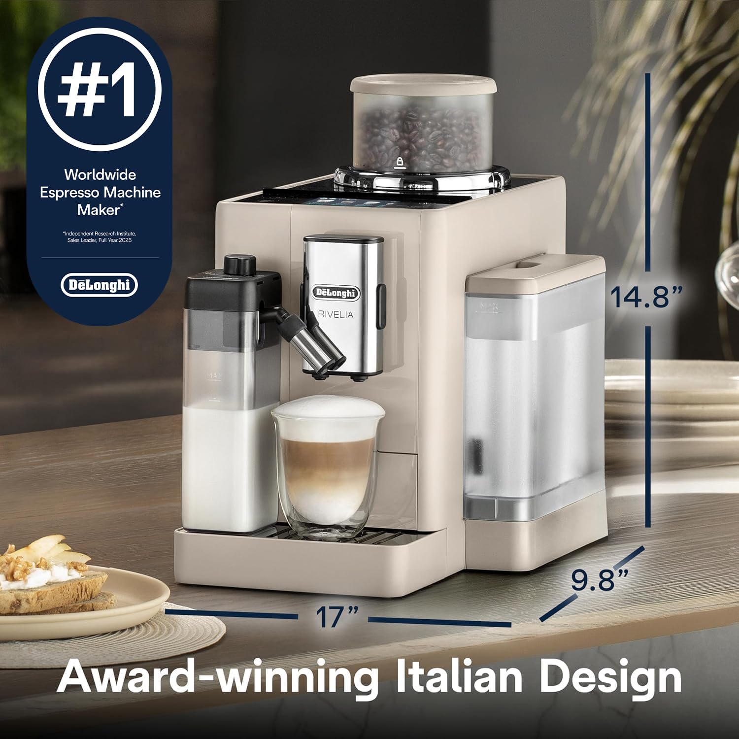 De'Longhi Rivelia Espresso Machine - Grind & Brew -7 De'Longhi Rivelia Espresso Machine - Grind & Brew -7