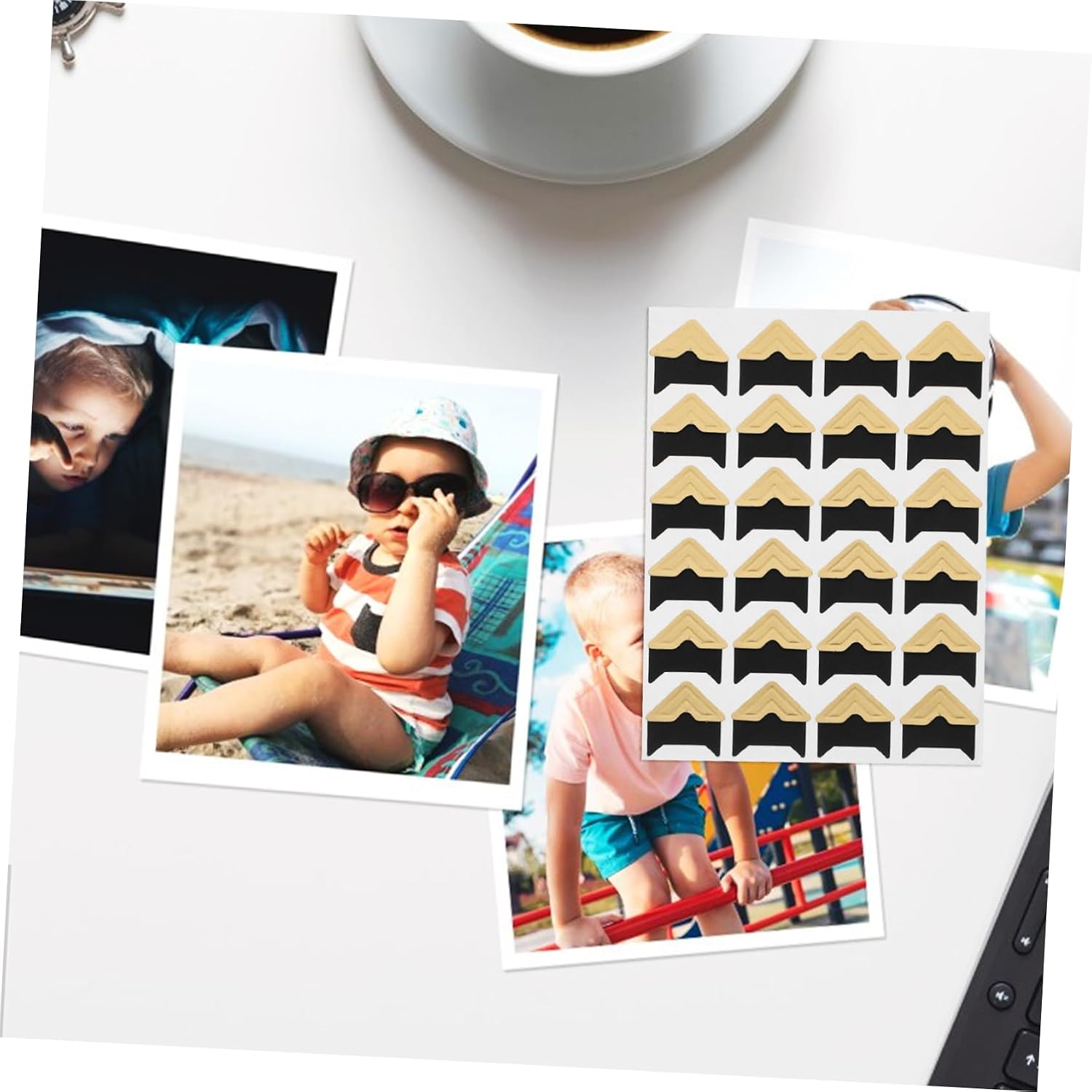 Artibetter 10pcs Self-Adhesive Photo Corners for Scrapbooking Album Stickers Adhesive Corner Stickers for Unique Photo Presentation Scrapbook and Diary