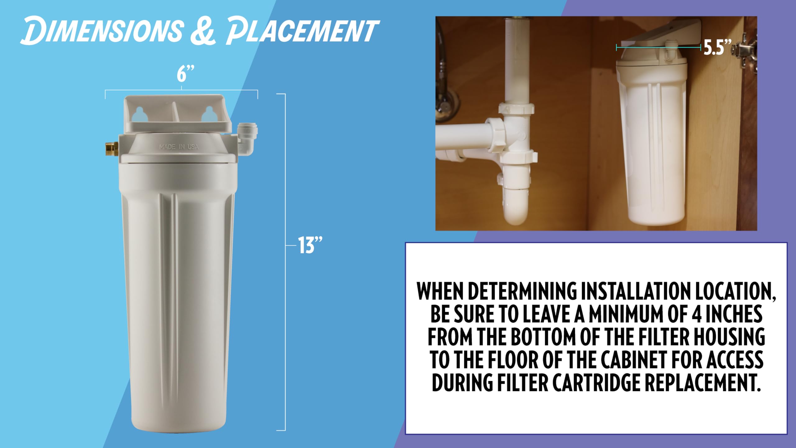 New Wave Enviro Sistema de filtro de agua en línea 10 Stage Plus | Capacidad de 800 galones | Fácil instalación para inquilinos | Reduce el cloro, plomo, mercurio, arsénico, PFAS | Agua limpia