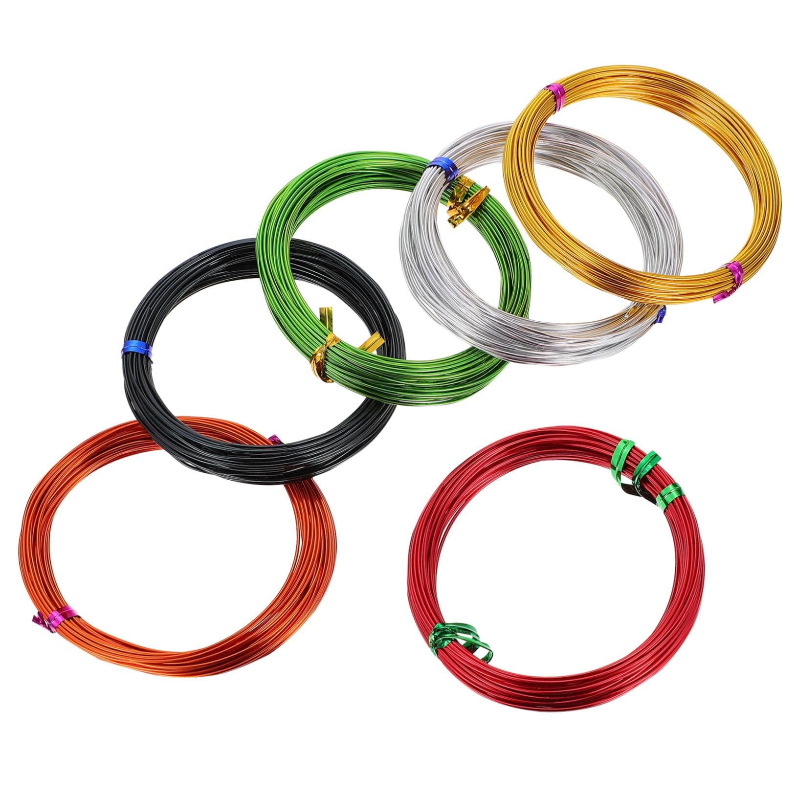KONTONTY DIY Rolls 60m Handmade Aluminum Wire Assorted Colors for Beading Jewelry Home Decor