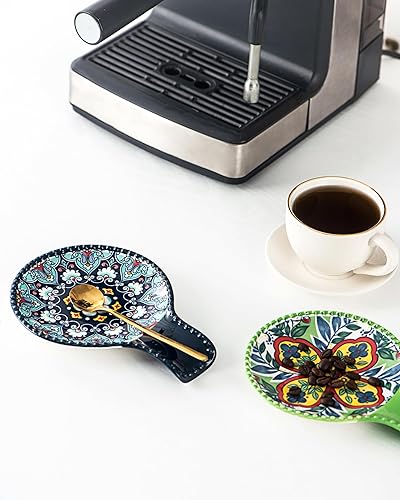 Miniatura 6 de Soporte de cuchara de cerámica para la parte superior de la estufa, soporte grande para cuchara para encimera de cocina, soporte para utensilios de