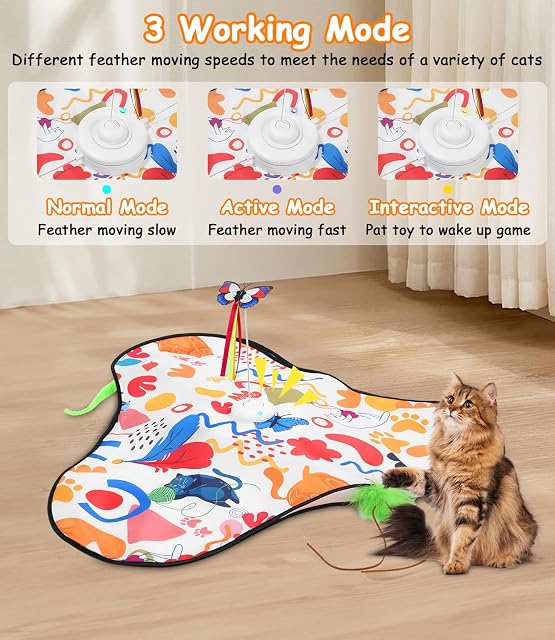 Foto 5 de 8 de Zaxiva Juguete Interactivo para Gatos, Juguetes para Gatos Recargable USB con 3 Sonidos Realistas de Presas