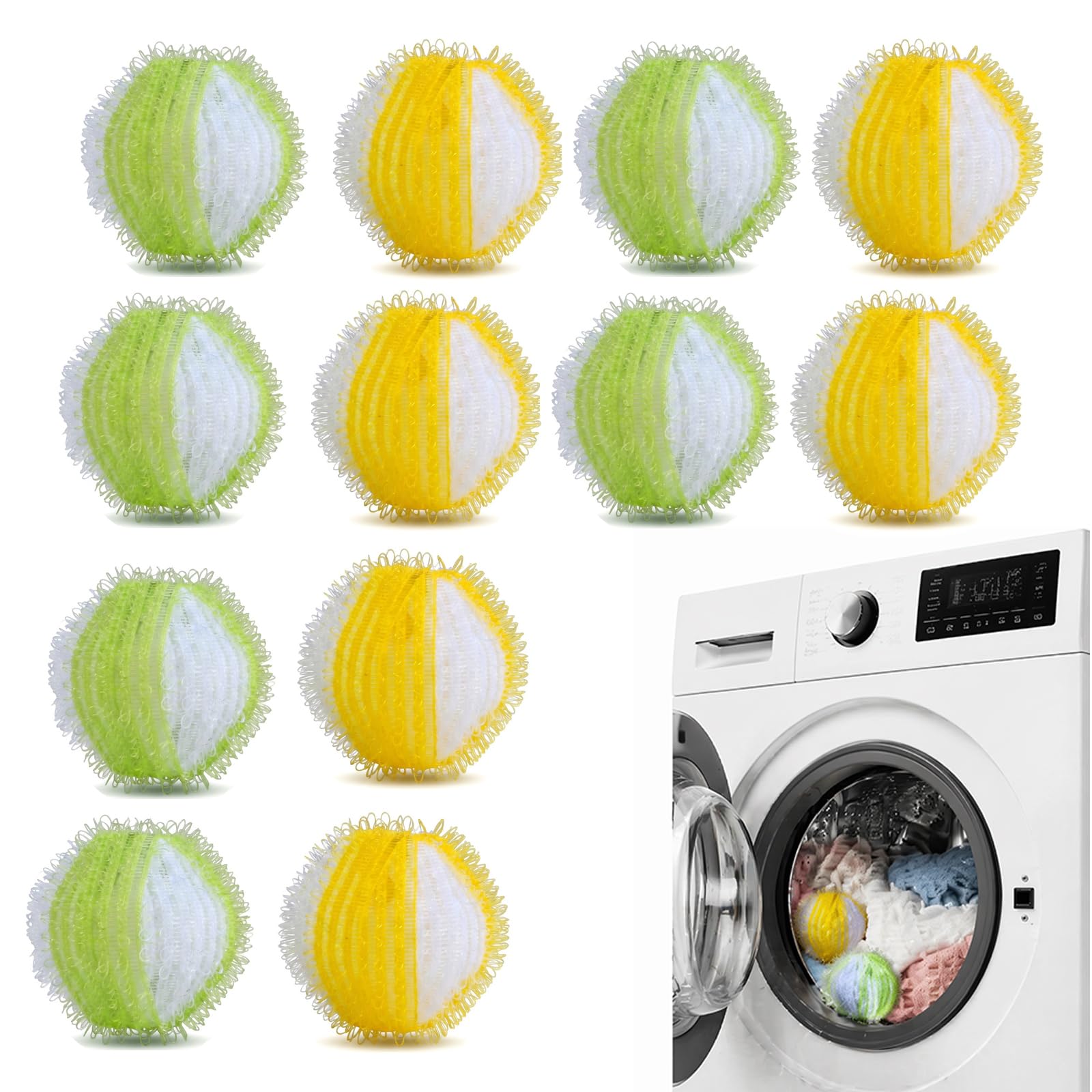 12pcs Pet Hair Remover for Washing Machine Reusable Laundry Balls