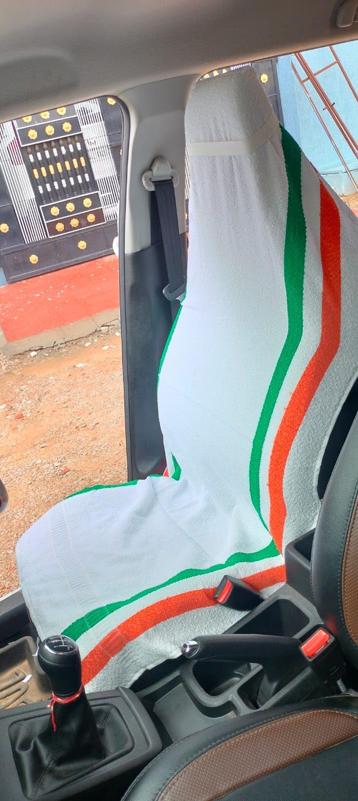 Solid Large Car Seat Towel 400 GSM with Tie Knot 2Pis, 3 line, Large-image-36