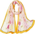 E-Clover Women Soft Floral Print Shawl Chiffon Sheer Scarf