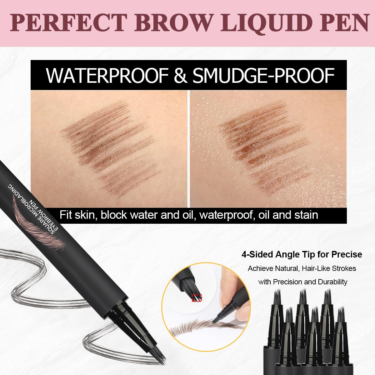 Microblading Eyebrow Pencil, Anglicolor Natural Shaping Outlining Filling Eyebrow Pen for Women Easy to Color - Image 3