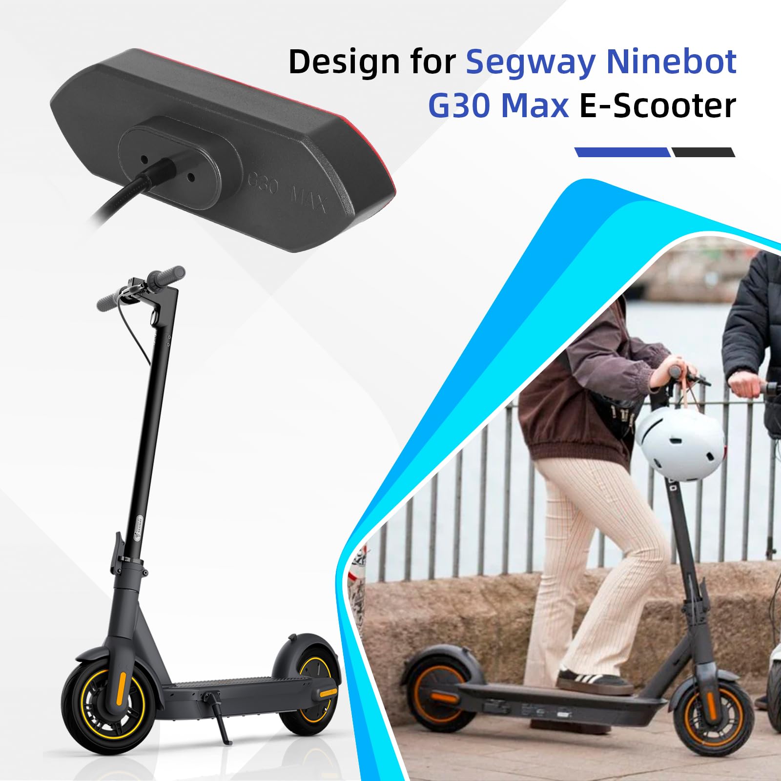 ulip Rear Fender Mudguard with Turn signal tail light Scooter Replacement Accessories Compatible with Segway Ninebot Max G30 Scooter with rechargeable Remote Control