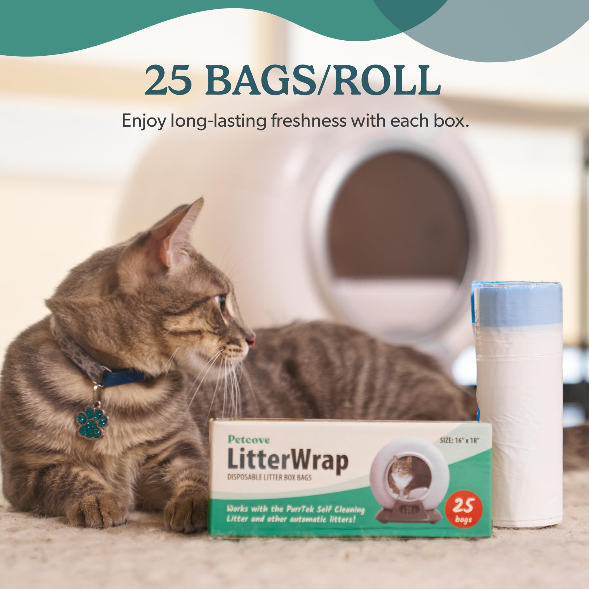 PetCove Bolsas de arena para gatos autolimpiables de alta calidad, bolsas de arena para gatitos, bolsas de excrementos de mascotas y forros duraderos para cajas de arena – Máximo control de olores y