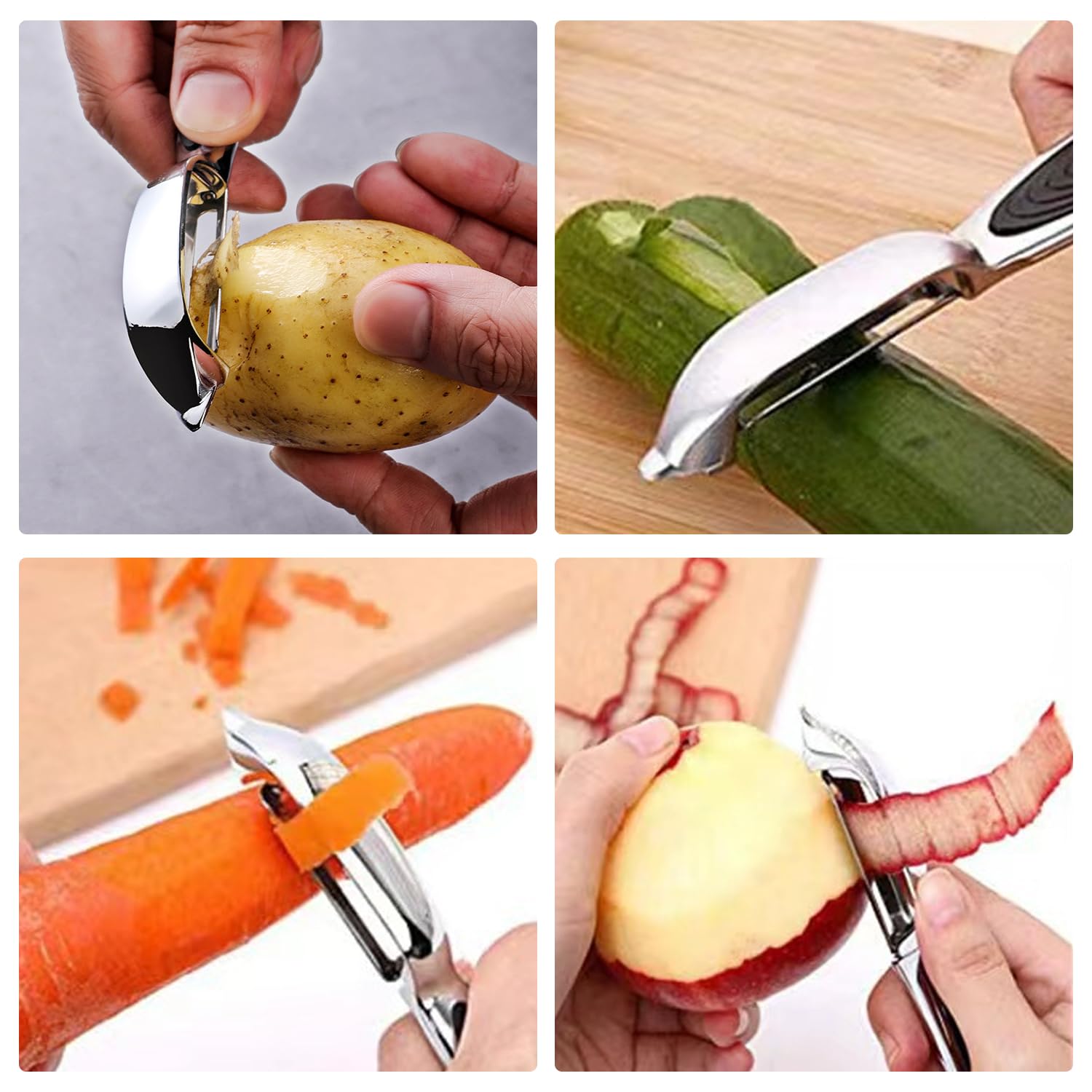 Set van 2 sinaasappelschillers - Fruitschiller - Citrus grapefruit mandarijn citroen sinaasappel schiller - Vinger opener - Schilhulp - Peller - 2 stuks - Wit