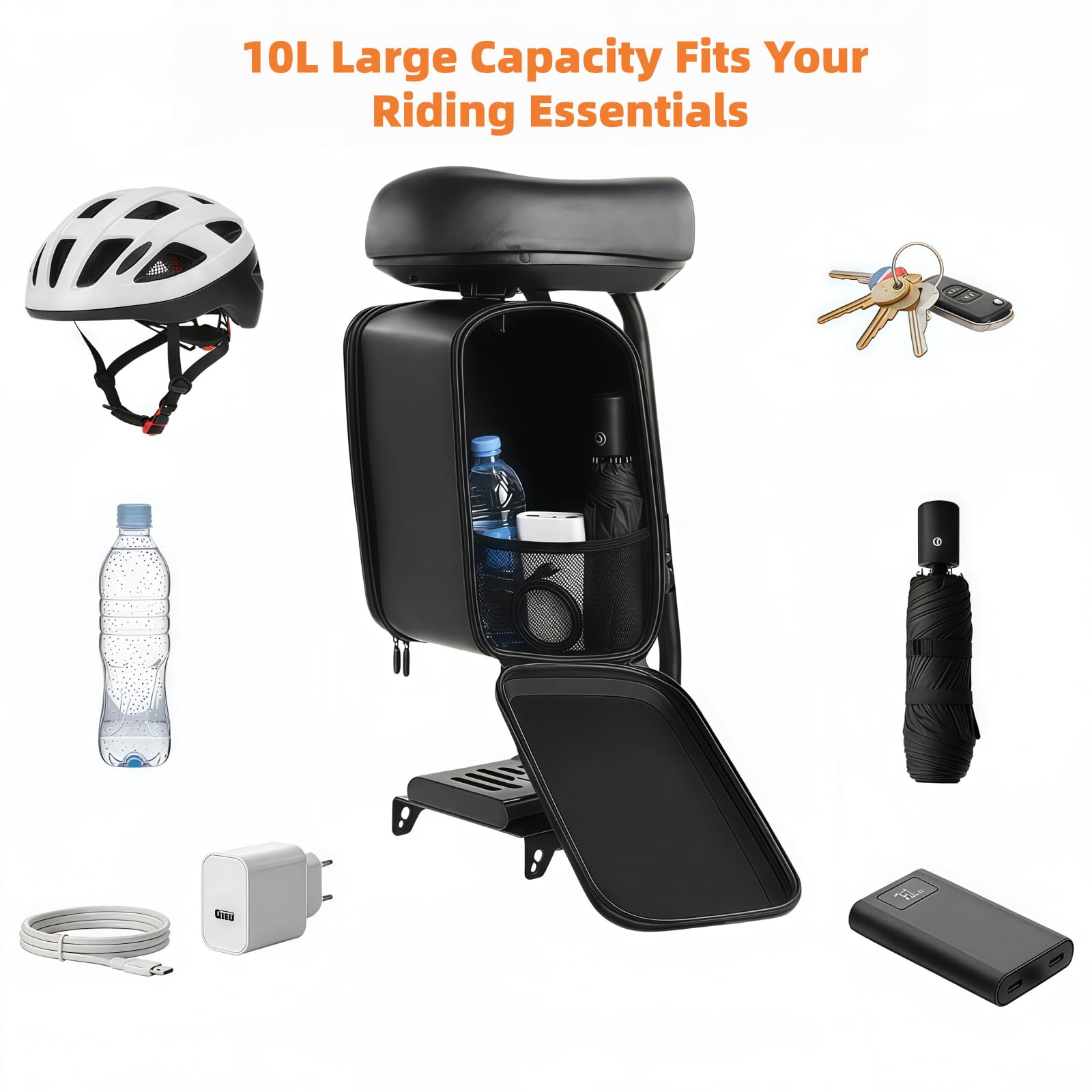Sillín para patinete eléctrico compatible con Segway-Ninebot Max G30, asiento impermeable para accesorios de patinete eléctrico, asiento cómodo con bolsa de almacenamiento,soporta hasta 120 kg
